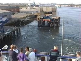 Our ferry departs on time for the long voyage to Norway